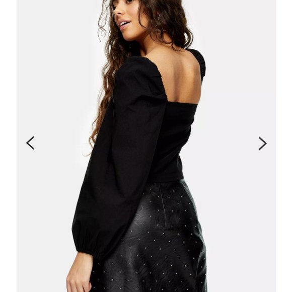 NWOT TopShop Long puff sleeve top - Picture 4 of 4